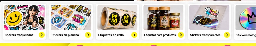 Variedad de stickers y etiquetas impresas